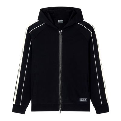 EA7 Felpa train logo tape hoodie fz
