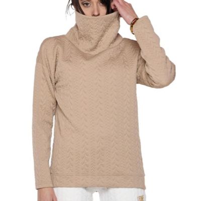 Leone Felpa bonded high collar relaxed w